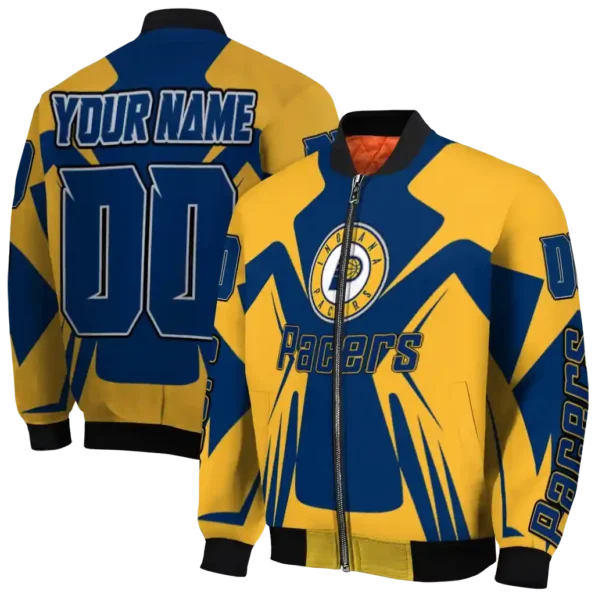 custom indiana pacers spider mark blue bomber jacket fashion forward