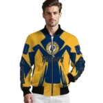 custom indiana pacers spider mark blue bomber jacket best selling