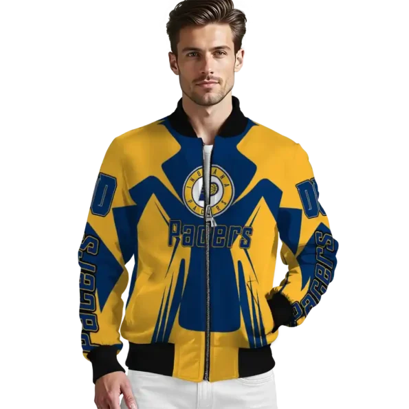custom indiana pacers spider mark blue bomber jacket high quality