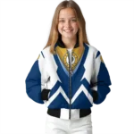 custom indiana pacers v stripes blue white bomber jacket best selling