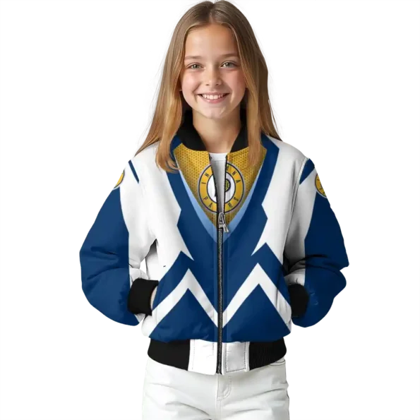 custom indiana pacers v stripes blue white bomber jacket top rated