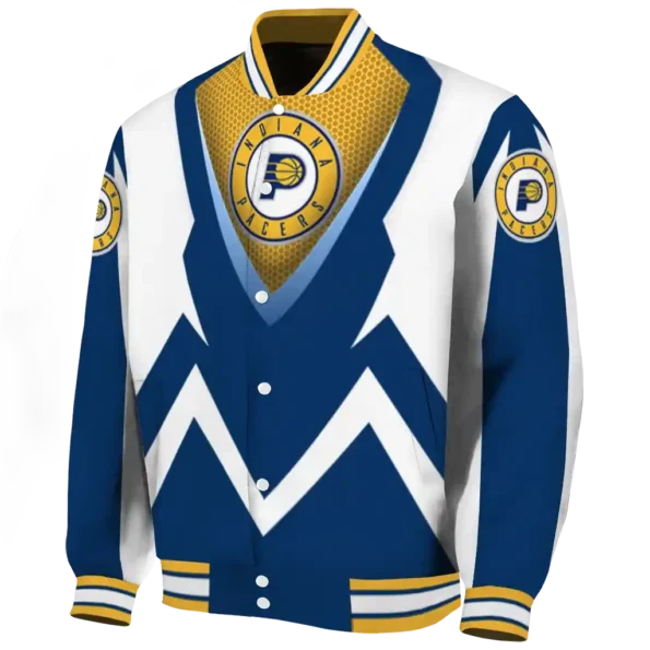 custom indiana pacers v stripes blue white varsity jacket best selling.webp