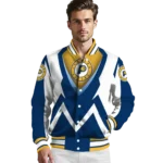 custom indiana pacers v stripes blue white varsity jacket best selling.webp