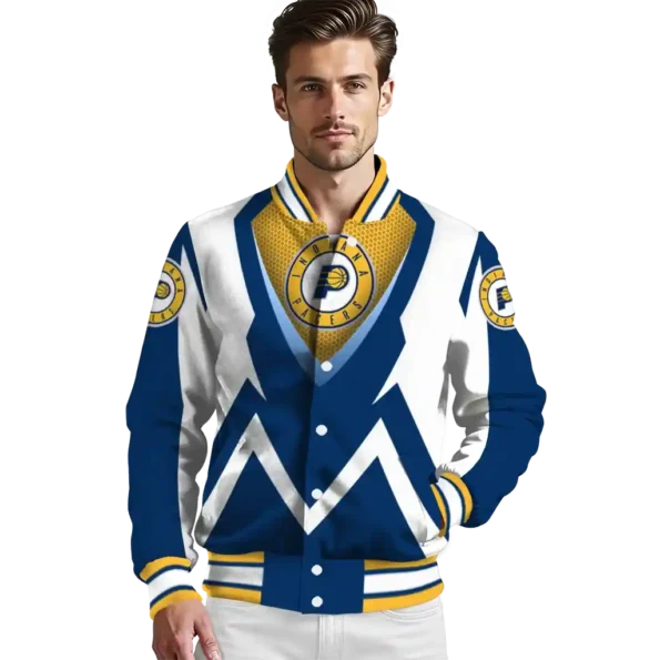 custom indiana pacers v stripes blue white varsity jacket high quality.webp