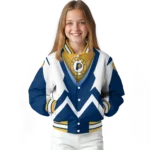 custom indiana pacers v stripes blue white varsity jacket best selling.webp