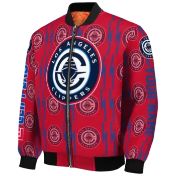 custom los angeles clippers bolt stripe red bomber jacket best selling
