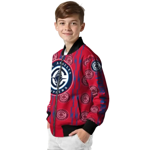 custom los angeles clippers bolt stripe red bomber jacket trendy