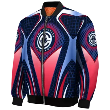 custom los angeles clippers mesh chest black bomber jacket best selling