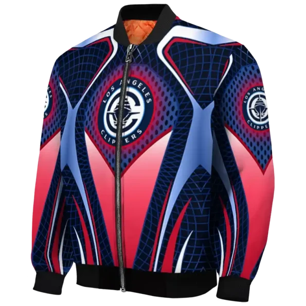 custom los angeles clippers mesh chest black bomber jacket best selling