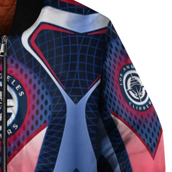 custom los angeles clippers mesh chest black bomber jacket premium grade