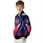 custom los angeles clippers mesh chest black bomber jacket best selling
