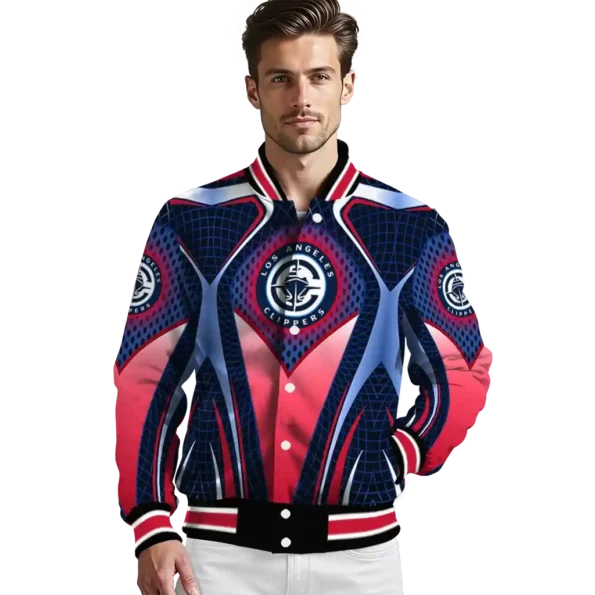 custom los angeles clippers mesh chest black varsity jacket high quality.webp