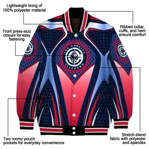 custom los angeles clippers mesh chest black varsity jacket new arrival.webp