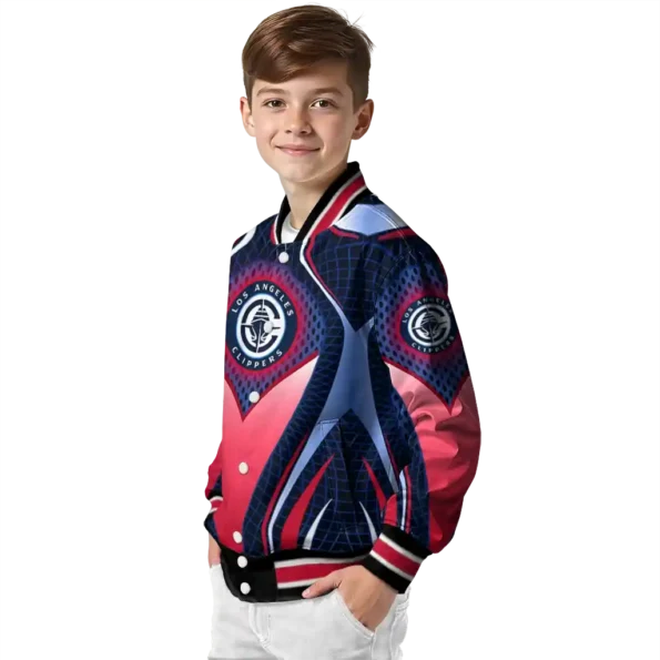 custom los angeles clippers mesh chest black varsity jacket trendy.webp
