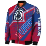custom los angeles clippers star burst red bomber jacket best selling