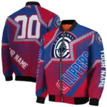 custom los angeles clippers star burst red bomber jacket best selling