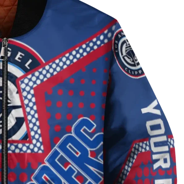 custom los angeles clippers star burst red bomber jacket premium grade