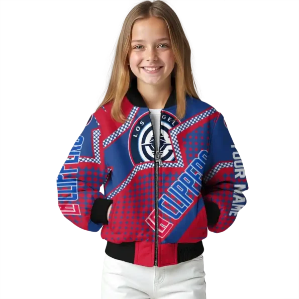 custom los angeles clippers star burst red bomber jacket top rated