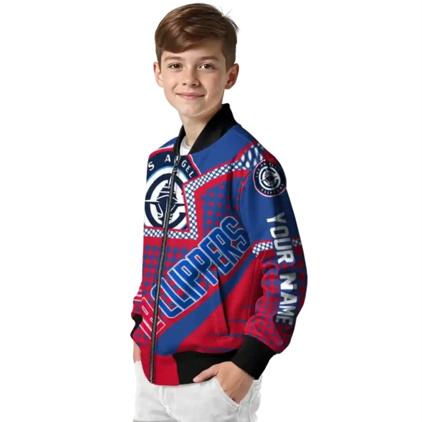 custom los angeles clippers star burst red bomber jacket trendy