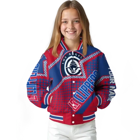 custom los angeles clippers star burst red varsity jacket top rated.webp