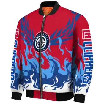 custom los angeles clippers winged blaze red white bomber jacket best selling