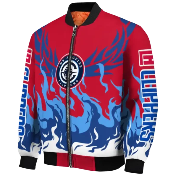 custom los angeles clippers winged blaze red white bomber jacket best selling