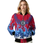 custom los angeles clippers winged blaze red white bomber jacket best selling