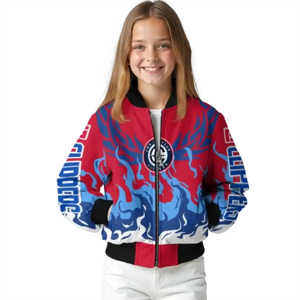 custom los angeles clippers winged blaze red white bomber jacket top rated
