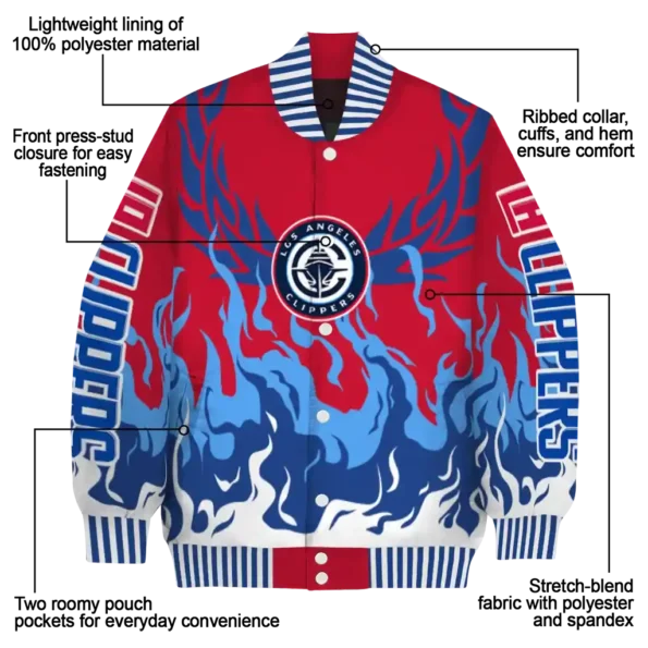 custom los angeles clippers winged blaze red white varsity jacket new arrival.webp