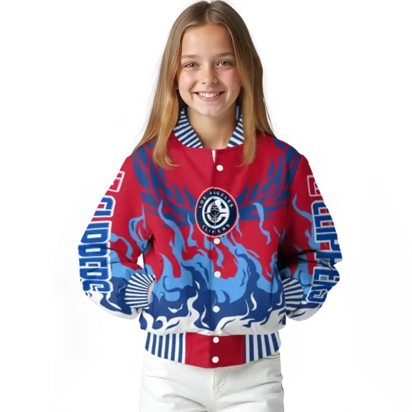 custom los angeles clippers winged blaze red white varsity jacket top rated.webp