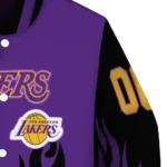custom los angeles lakers flame border purple black varsity jacket best selling.webp