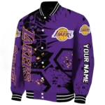 custom los angeles lakers hexagon cluster purple black varsity jacket best selling.webp
