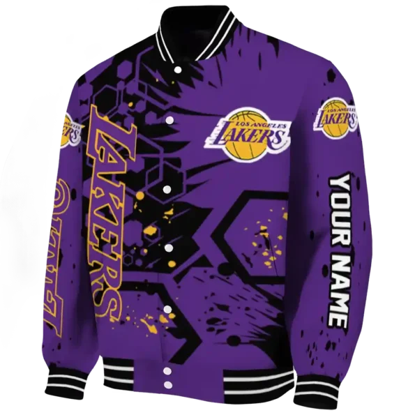 custom los angeles lakers hexagon cluster purple black varsity jacket best selling.webp