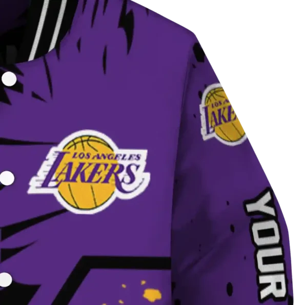 custom los angeles lakers hexagon cluster purple black varsity jacket premium grade.webp