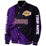 custom los angeles lakers hexagon mesh purple black varsity jacket best selling.webp