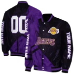 custom los angeles lakers hexagon mesh purple black varsity jacket best selling.webp