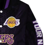 custom los angeles lakers hexagon mesh purple black varsity jacket best selling.webp