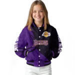 custom los angeles lakers hexagon mesh purple black varsity jacket best selling.webp
