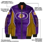 custom los angeles lakers power plate purple bomber jacket best selling