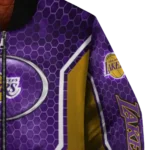 custom los angeles lakers power plate purple bomber jacket best selling