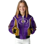 custom los angeles lakers power plate purple bomber jacket best selling