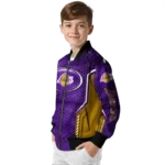 custom los angeles lakers power plate purple bomber jacket best selling