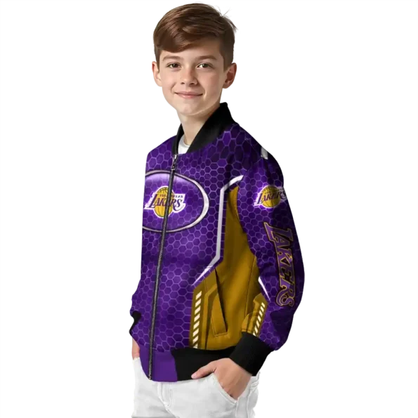 custom los angeles lakers power plate purple bomber jacket trendy