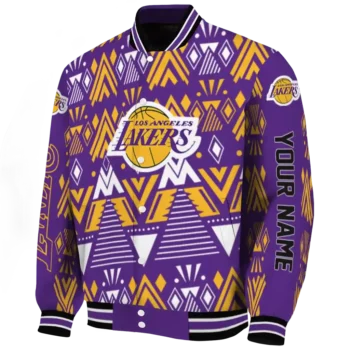 custom los angeles lakers pyramid shapes purple varsity jacket best selling.webp