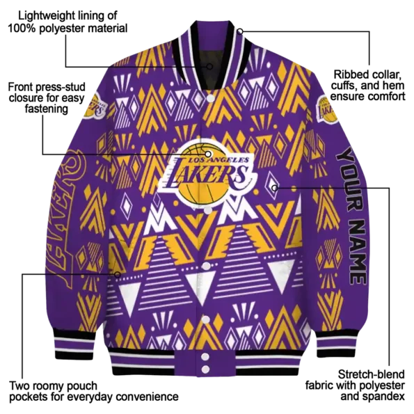 custom los angeles lakers pyramid shapes purple varsity jacket new arrival.webp