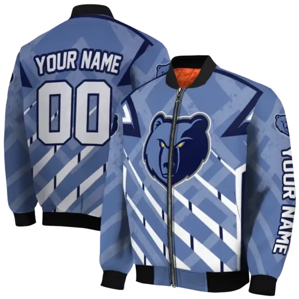 custom memphis grizzlies chevron angles blue bomber jacket fashion forward