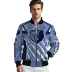 custom memphis grizzlies chevron angles blue bomber jacket best selling