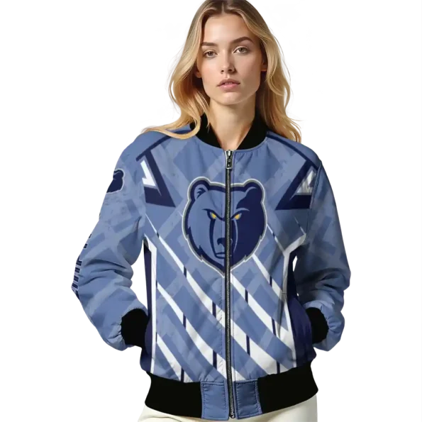 custom memphis grizzlies chevron angles blue bomber jacket latest model