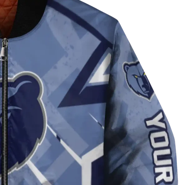 custom memphis grizzlies chevron angles blue bomber jacket premium grade