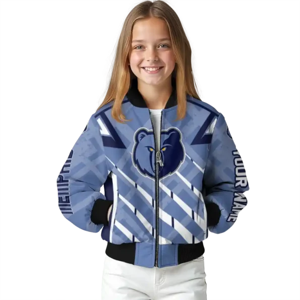 custom memphis grizzlies chevron angles blue bomber jacket top rated